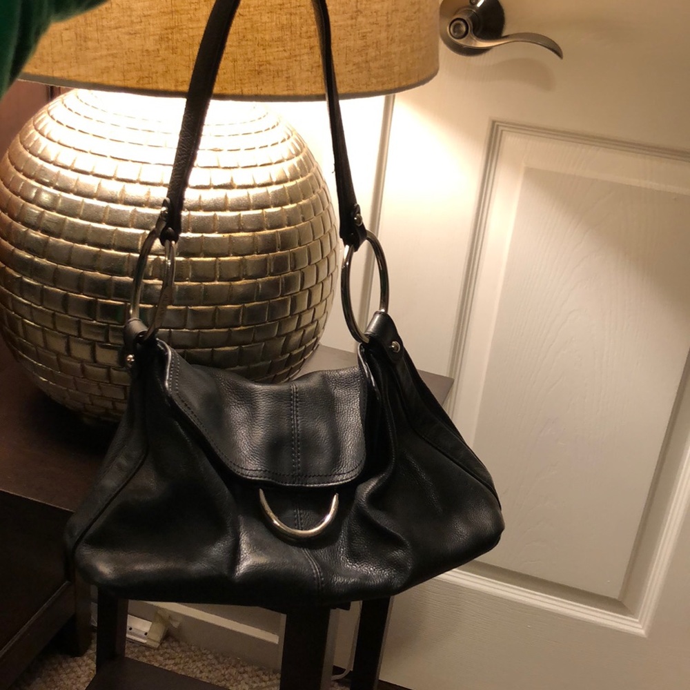 Alfani leather bag with silver rings